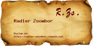 Radler Zsombor névjegykártya